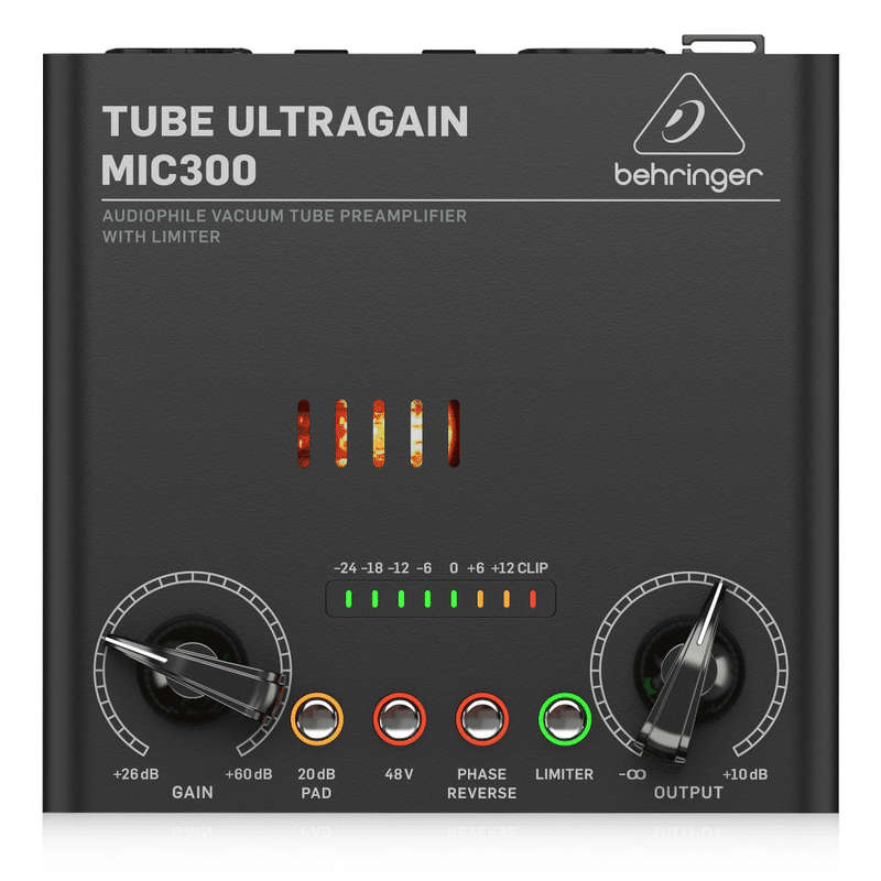 Behringer MIC300 Audiophile Vacuum Tube Preamplifier with Limiter