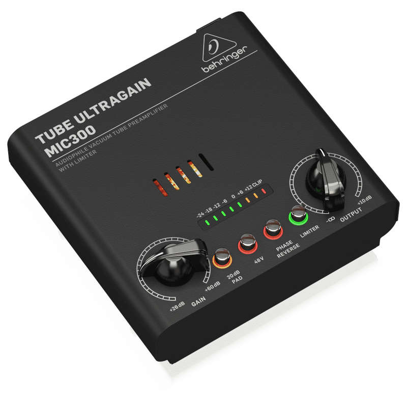 Behringer MIC300 Audiophile Vacuum Tube Preamplifier with Limiter