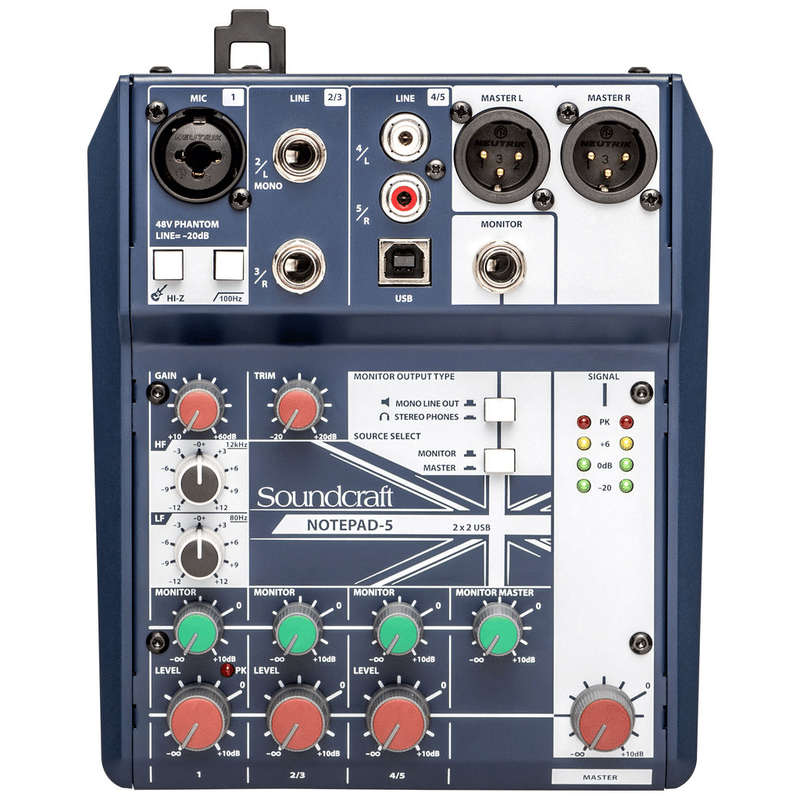 Soundcraft Notepad-5 Small-Format Analog Mixing Console with USB I/O