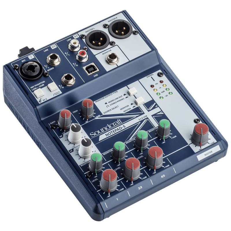 Soundcraft Notepad-5 Small-Format Analog Mixing Console with USB I/O