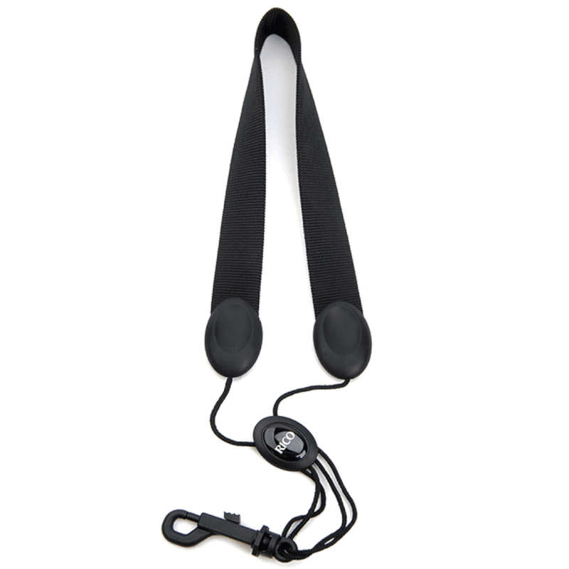 D'addario Fabric Saxophone Neck Strap - Black - Snap Hook