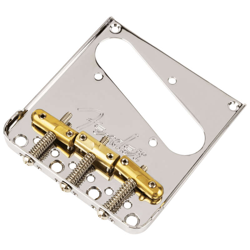 Fender 3-Saddle Top-Load/String-Through Tele® Bridge with Compensated Brass Bullet Saddles