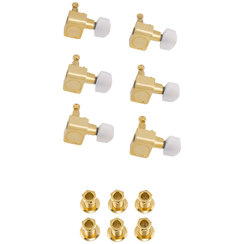 Fender Deluxe Cast/Sealed Guitar Tuning Machines with Pearl Buttons - Gold (Set of 6)