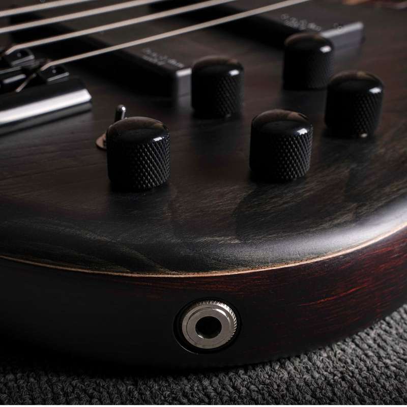CORT B5 Element 5-String Bass - Open Pore Transparent Black