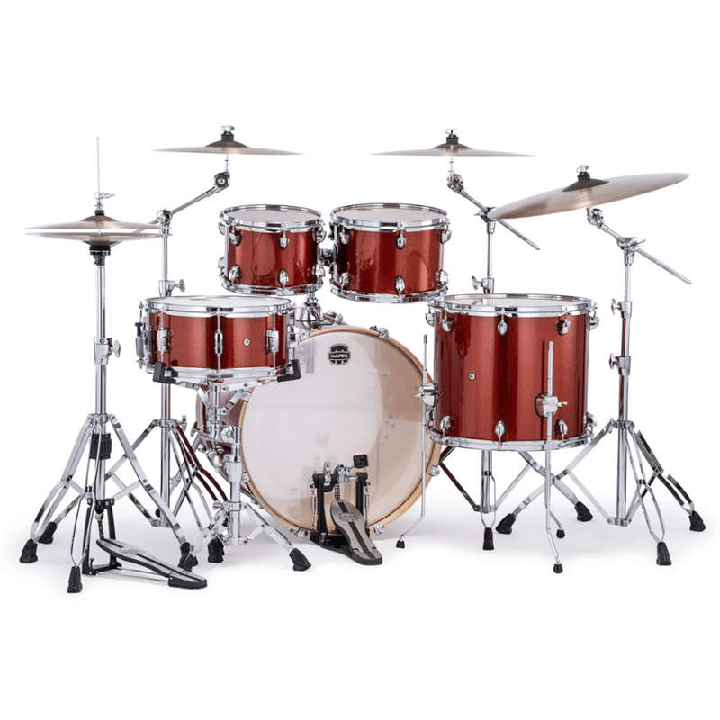 Mapex Mars Birch 5-Piece Rock Shell Pack (Excludes Hardware and Cymbals)  Blood Orange Sparkle