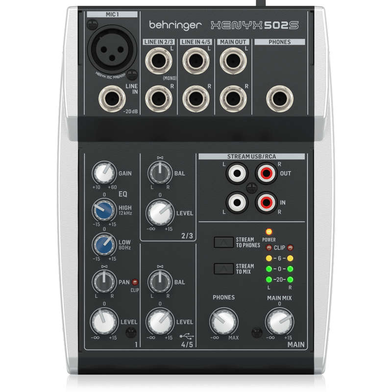 Behringer Xenyx 502S 5-channel Analog Streaming Mixer