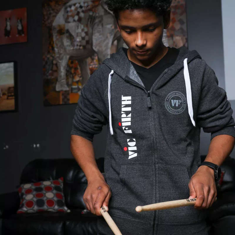 Vic Firth Zip Up Logo Hoodie XS