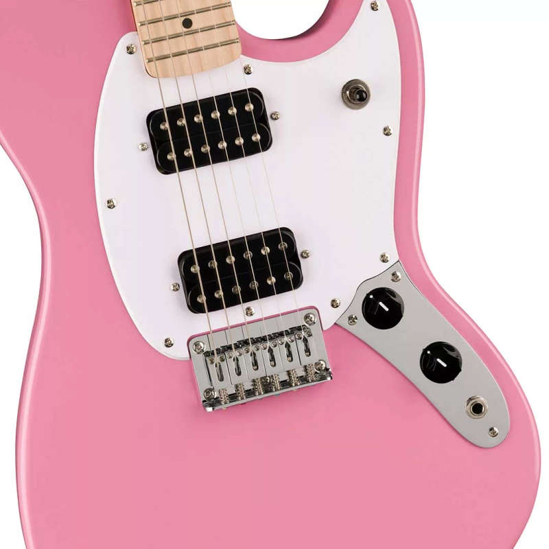Squier by Fender Sonic® Mustang® HH, Maple Fingerboard, White Pickguard, Flash Pink