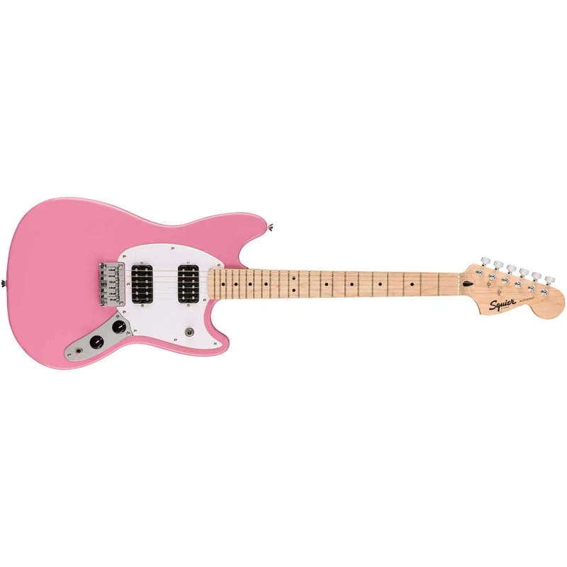 Squier by Fender Sonic® Mustang® HH, Maple Fingerboard, White Pickguard, Flash Pink