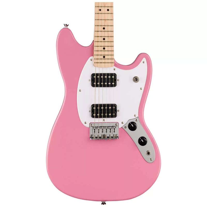 Squier by Fender Sonic® Mustang® HH, Maple Fingerboard, White Pickguard, Flash Pink