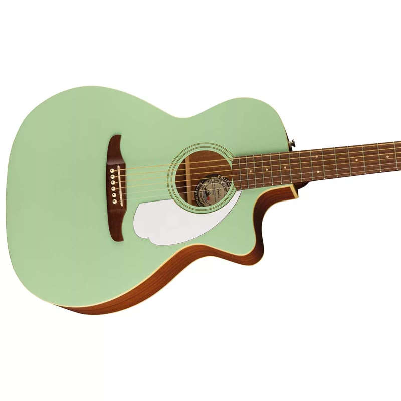 Fender Newporter Player Acoustic Guitar, Walnut Fingerboard, White Pickguard, Surf Green