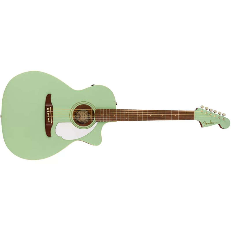 Fender Newporter Player Acoustic Guitar, Walnut Fingerboard, White Pickguard, Surf Green