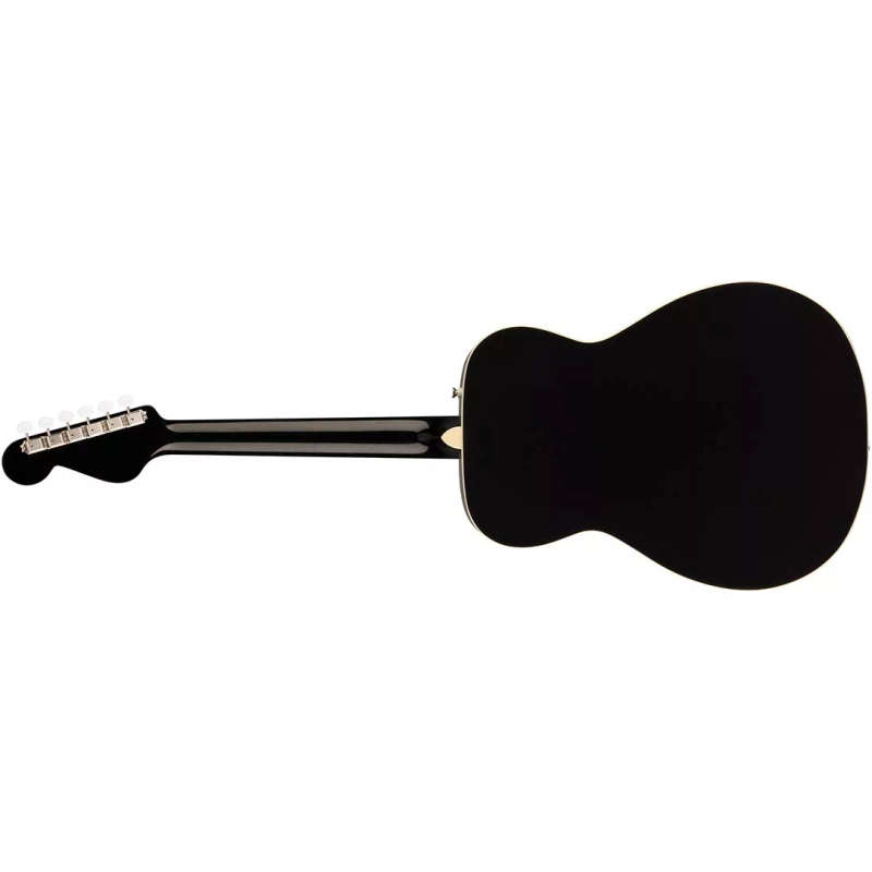Fender Malibu Vintage Acoustic Guitar, Ovangkol Fingerboard, Gold Pickguard, Black