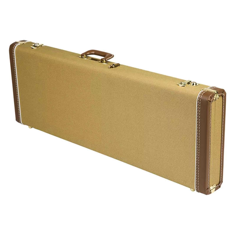 Fender G&G Deluxe Strat®/Tele® Hardshell Case, Tweed with Red Poodle Plush Interior