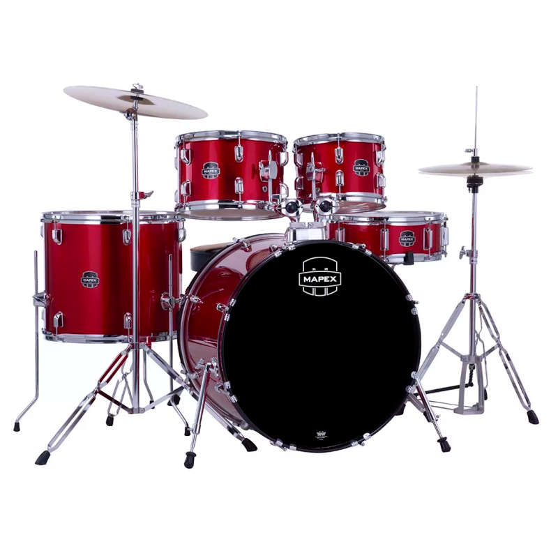 Mapex COMET Rock Drum Kit - Infra Red (with 2 Cymbals & 4-Piece Hardware)