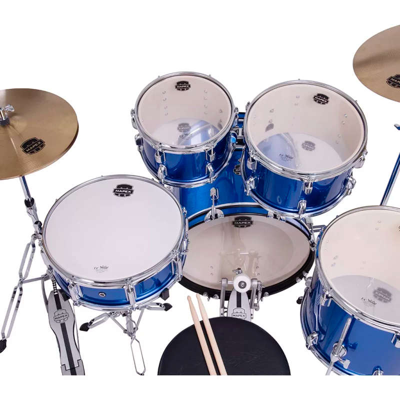 Mapex COMET Rock Drum Kit - Indigo Blue (with 3 Cymbals & 5-Piece Hardware)