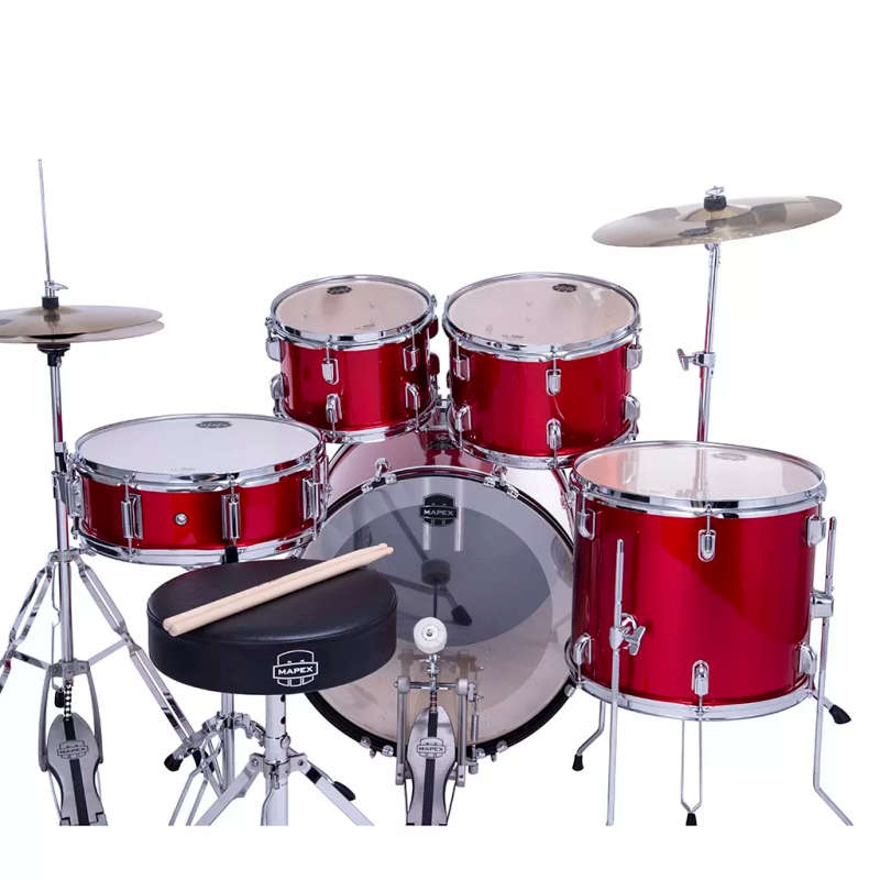 Mapex COMET Rock Drum Kit - Infra Red (with 3 Cymbals & 5-Piece Hardware)