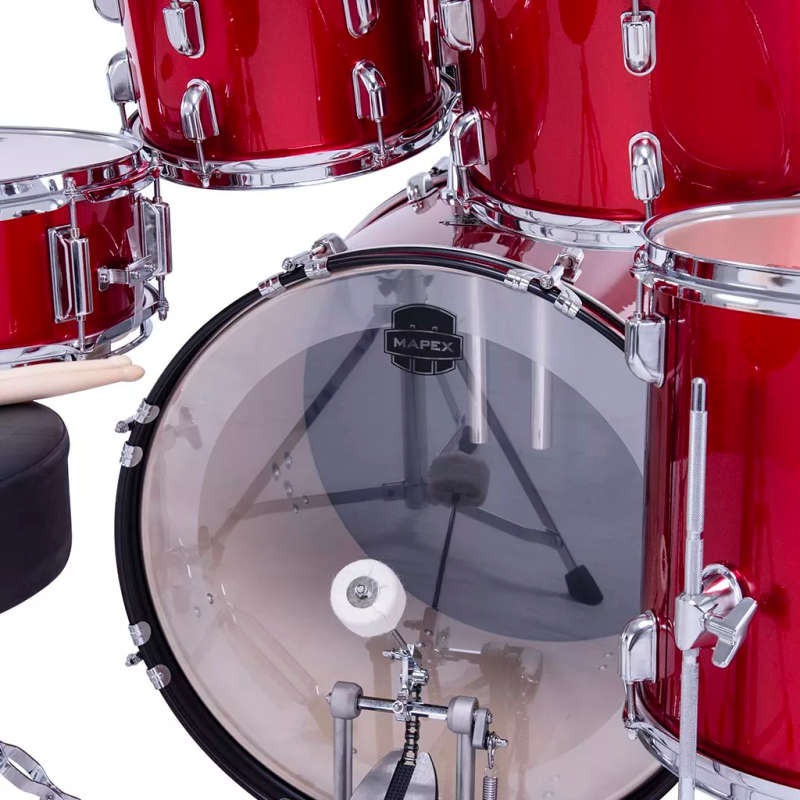 Mapex COMET Rock Drum Kit - Infra Red (with 3 Cymbals & 5-Piece Hardware)