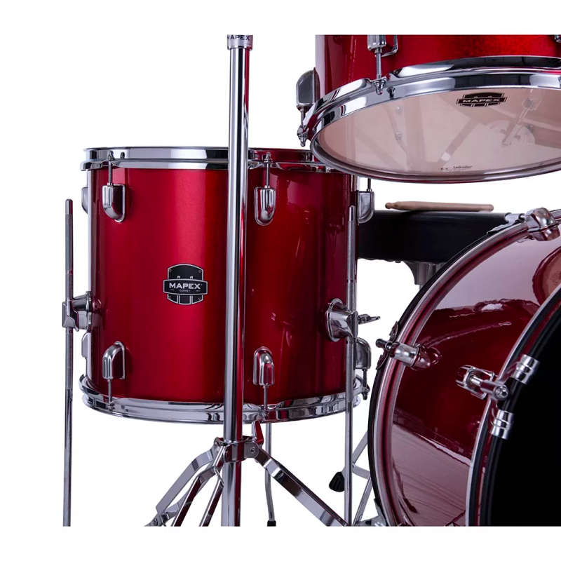 Mapex COMET Rock Drum Kit - Infra Red (with 3 Cymbals & 5-Piece Hardware)