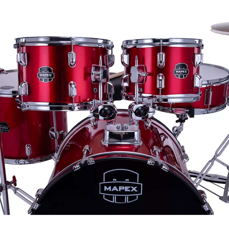 Mapex COMET Rock Drum Kit - Infra Red (with 3 Cymbals & 5-Piece Hardware)