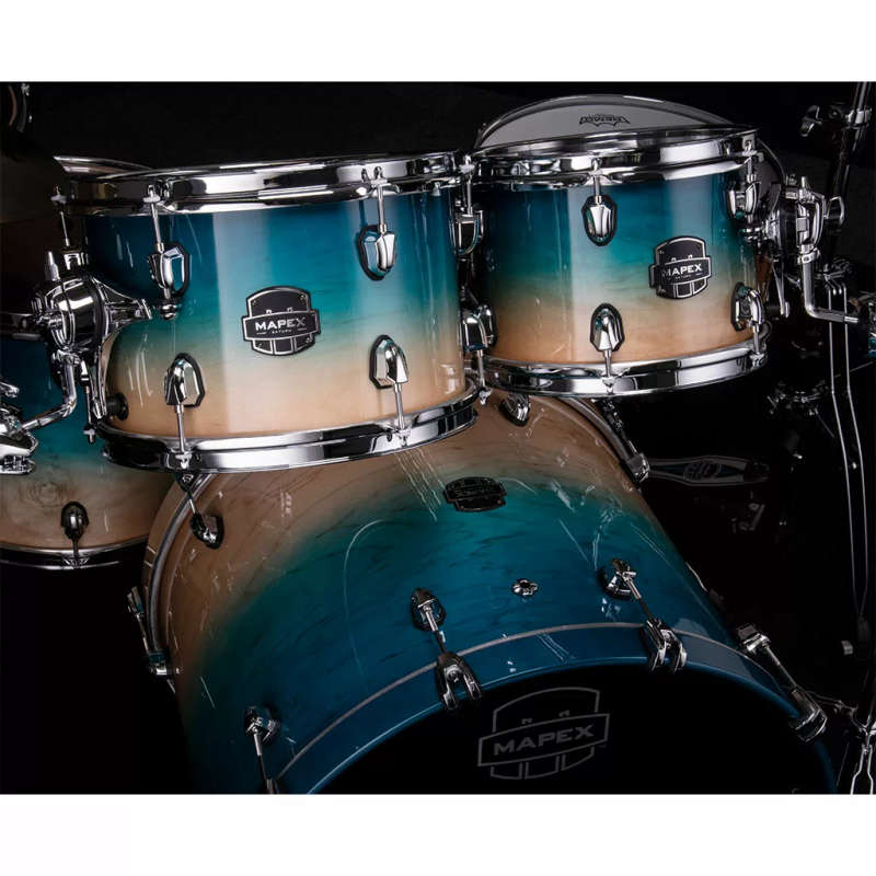 Mapex SATURN Studioease 5-Piece Drum Kit - Aqua Fade (Hardware, Cymbals & Snare Excluded)