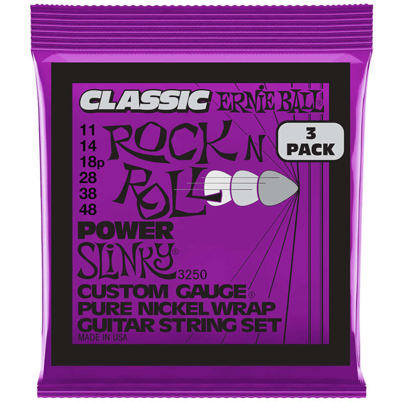 Ernie Ball Super Slinky Classic Rock n Roll Pure Nickle Wrap Electric Guitar Strings - (11-48) - ...