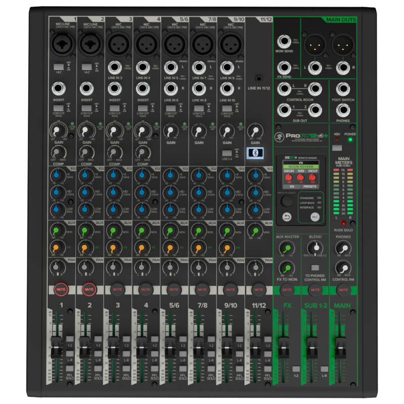 Mackie ProFX12v3+ 12-Channel Mixer with Effects and USB Audio Interface