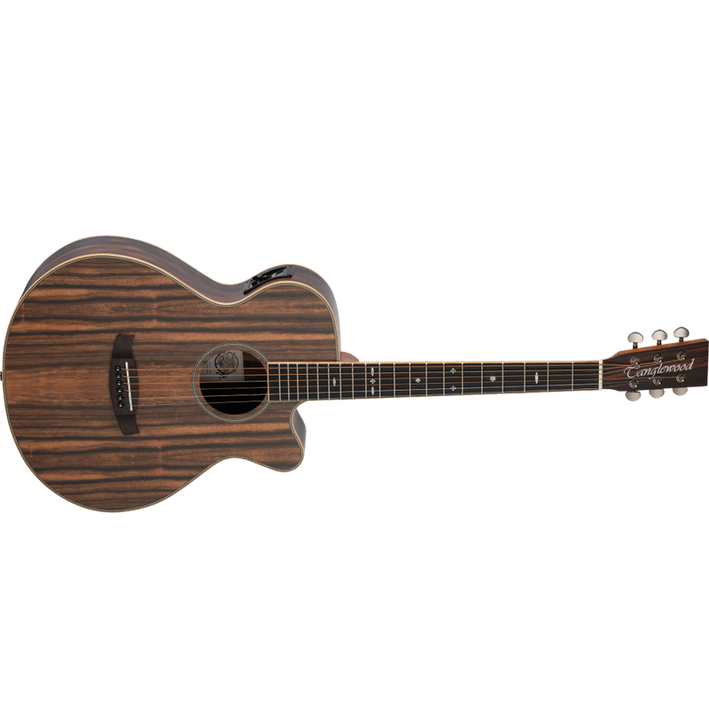 Tanglewood Reunion Folk Figured Ebony Acoustic Guitar With Bag