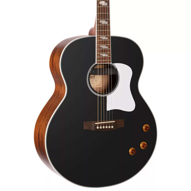 Cort CJ Retro Acoustic-Electric Guitar  - Vintage Black Matte (With Bag)
