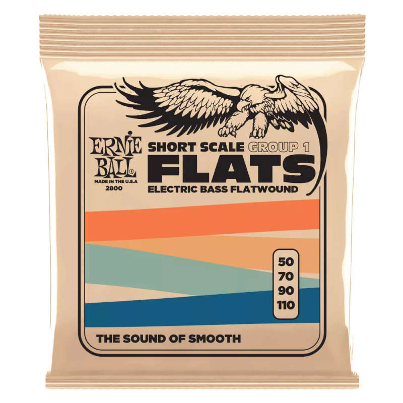 Ernie Ball Short Scale Flatwound Group 1 Electric Bass Strings - 50-110 Gauge