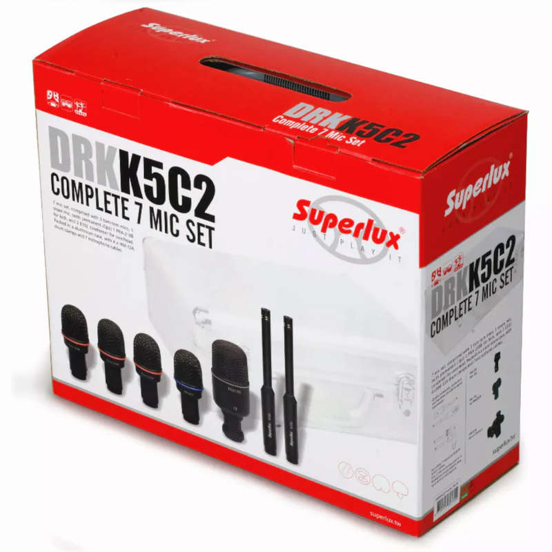 Superlux DRKK5C2 7pc Drum Microphone Set with Case