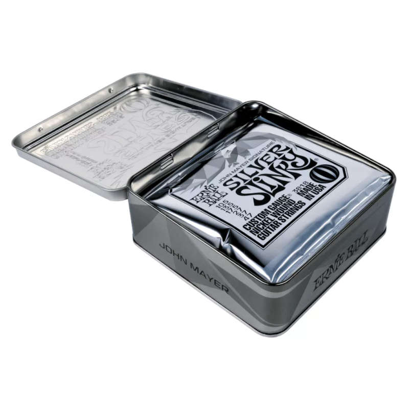 Ernie Ball John Mayer Silver Slinky Signature Electric Guitar Strings 3-pack Tin - 10.5-47 gauge