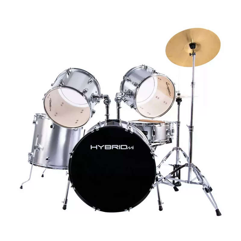 Hybrid HD5 5-Piece Drum Kit - Laser Silver