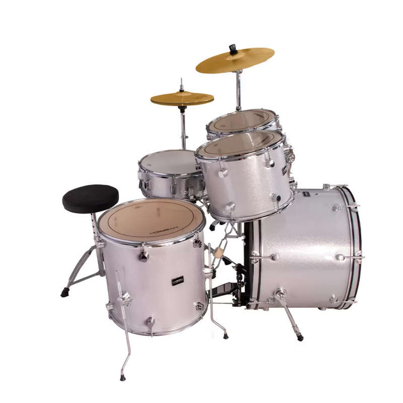 Hybrid HD5 5-Piece Drum Kit - Laser Silver