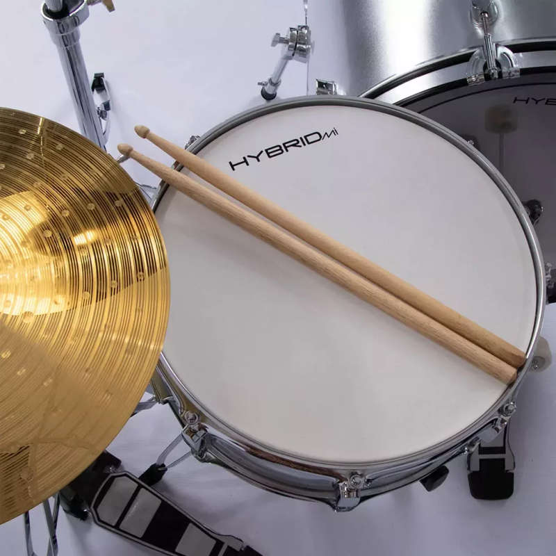 Hybrid HD5 5-Piece Drum Kit - Laser Silver