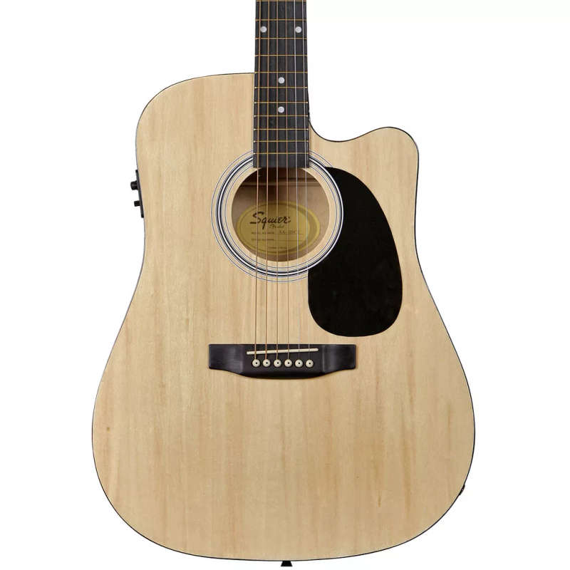 Squier by Fender SA-105CE, Dreadnought Cutaway, Stained Hardwood Fingerboard, Natural