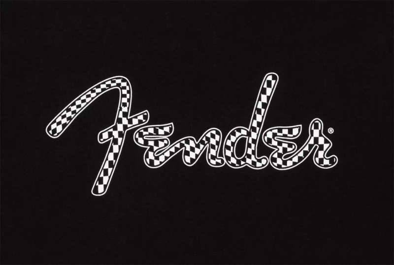 Fender® Spaghetti Wavy Checker Logo Tee, Black, L