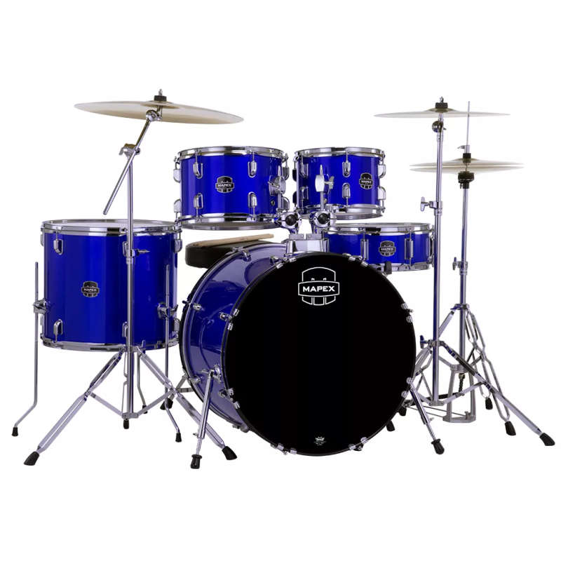 Mapex COMET Rock Drum Kit - Indigo Blue (with 3 Cymbals & 5-Piece Hardware)