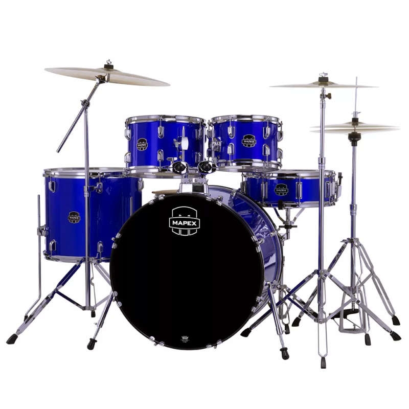Mapex COMET Rock Drum Kit - Indigo Blue (with 3 Cymbals & 5-Piece Hardware)