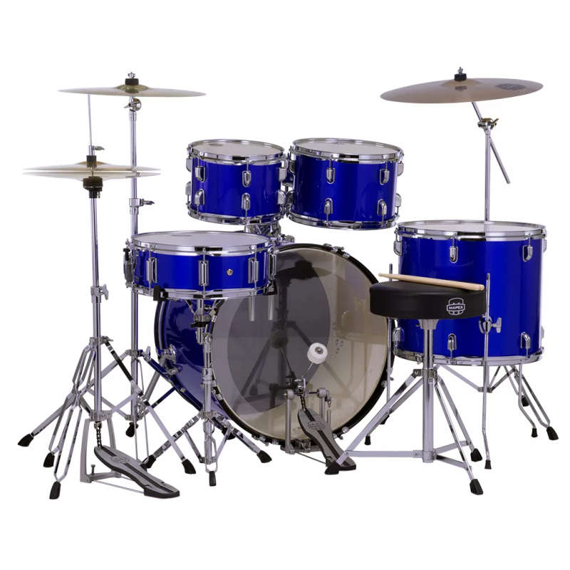 Mapex COMET Rock Drum Kit - Indigo Blue (with 3 Cymbals & 5-Piece Hardware)