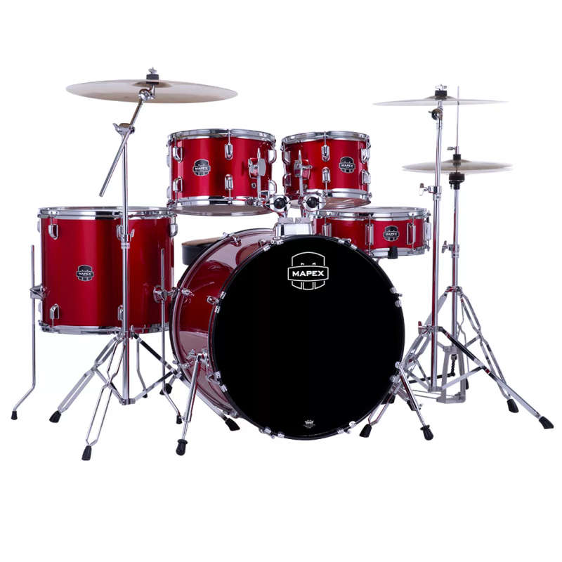 Mapex COMET Rock Drum Kit - Infra Red (with 3 Cymbals & 5-Piece Hardware)