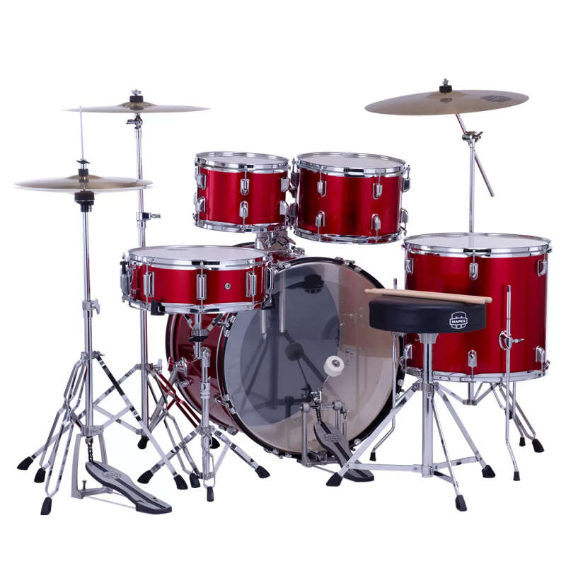 Mapex COMET Rock Drum Kit - Infra Red (with 3 Cymbals & 5-Piece Hardware)
