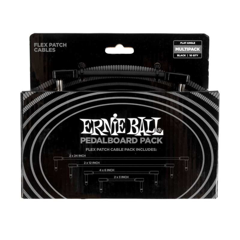 Ernie Ball Flex Patch Cables Pedalboard Multi-Pack - Black