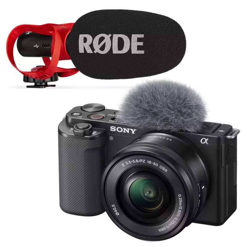 Sony ZV-E10 Interchangeable-Lens Camera with Rode VideoMic Go II Bundle Deal