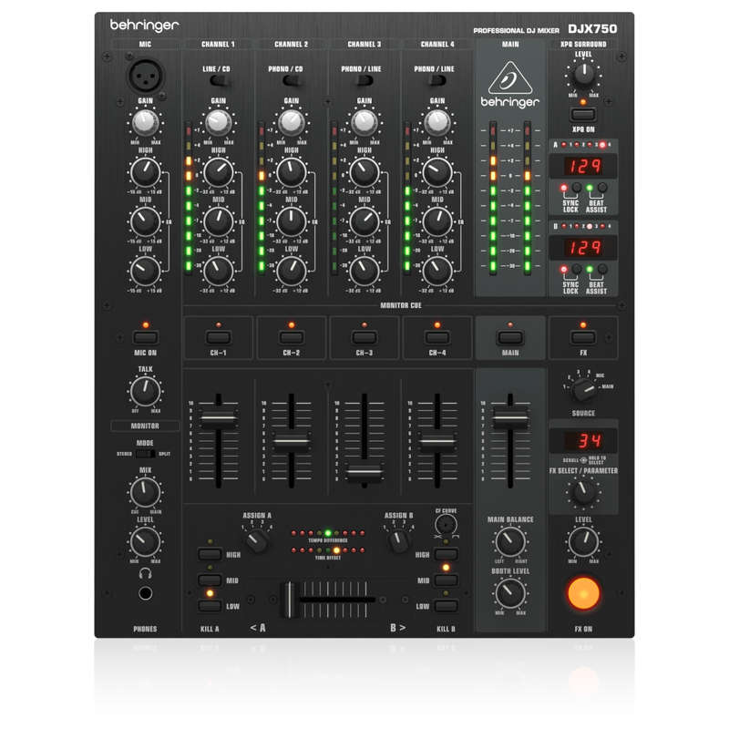 Behringer Pro Mixer DJX750 4-channel DJ Mixer