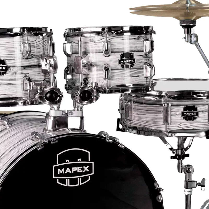 Mapex COMET Rock Drum Kit - White Marblewood (with 3 Cymbals & 5-Piece Hardware)