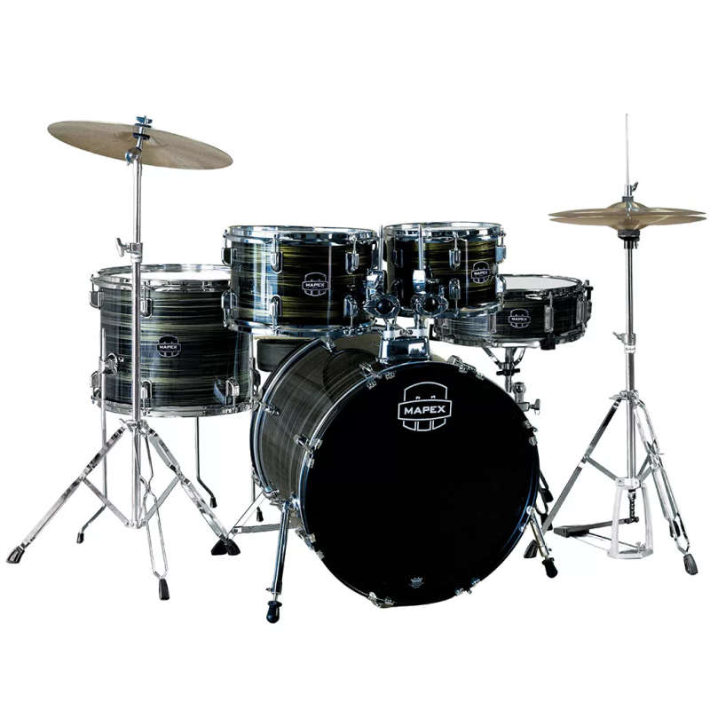 Mapex COMET Rock Drum Kit -Yellow Grain (with 2 Cymbals & 4-Piece Hardware)