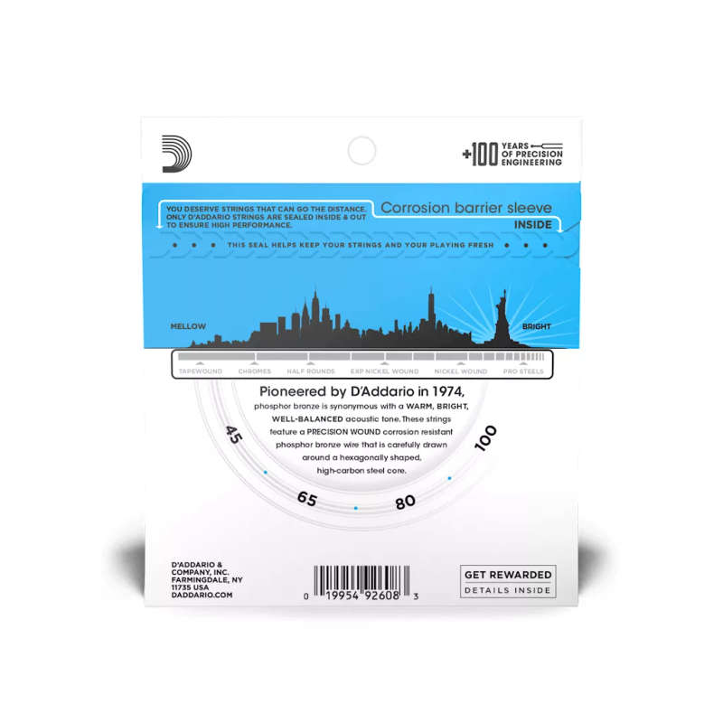 D'Addario 45-100 Regular Light Long Scale Acoustic Bass Strings