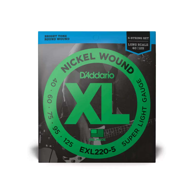 D'Addario 40-125 Super Light Long Scale 5-String Bass Strings