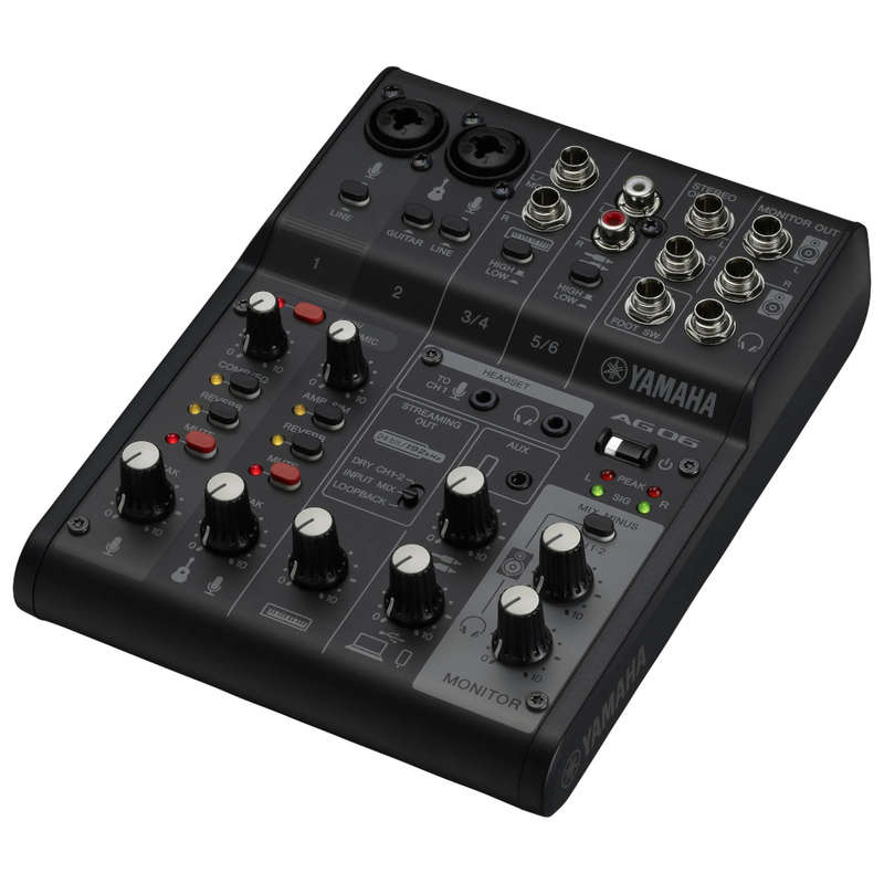 Yamaha AG06 Mk2 6-channel Mixer and USB Audio Interface - Black